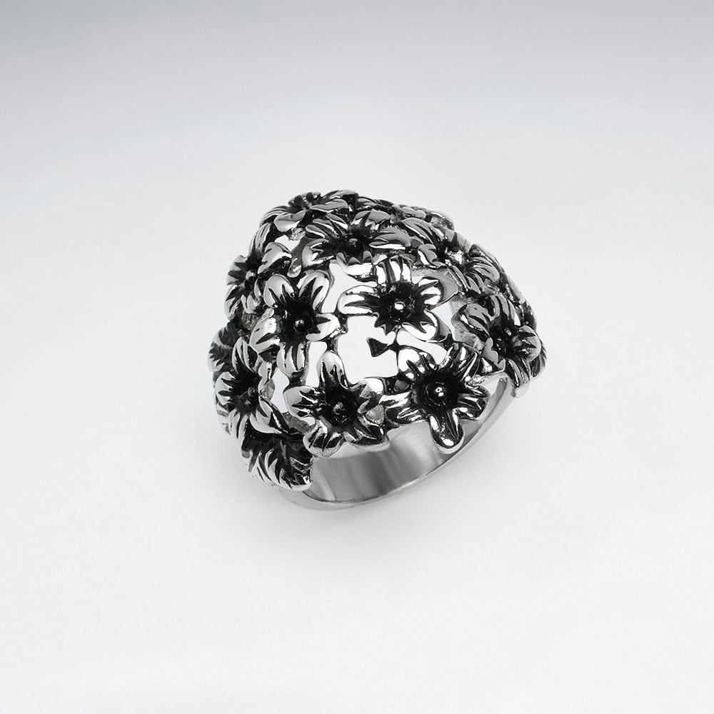 Stainless Steel Bouquet Ring