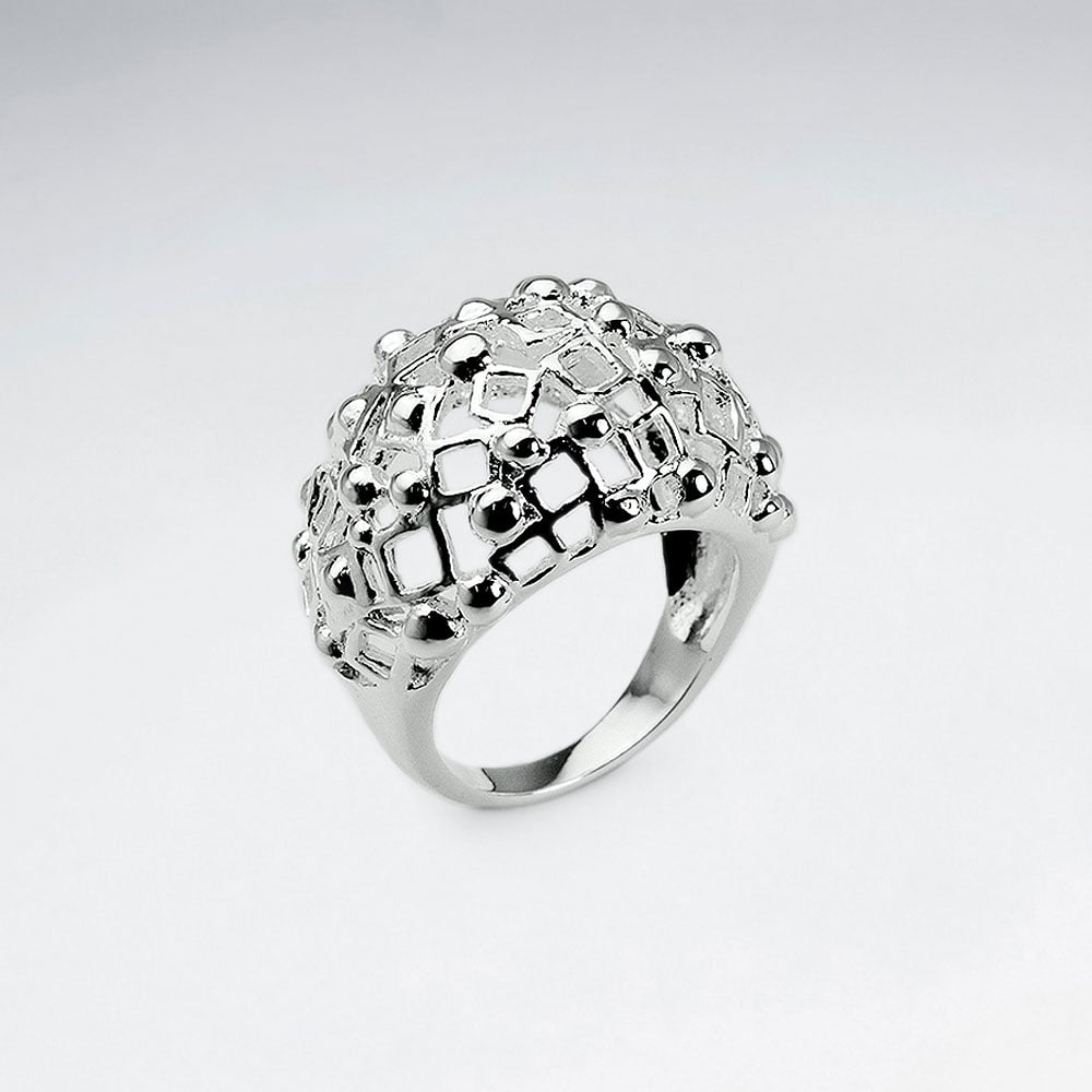 Openwork Puffed Fashion Brass Ring