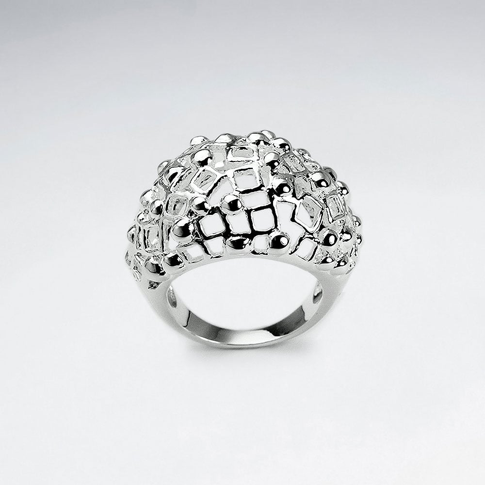 Openwork Puffed Fashion Brass Ring
