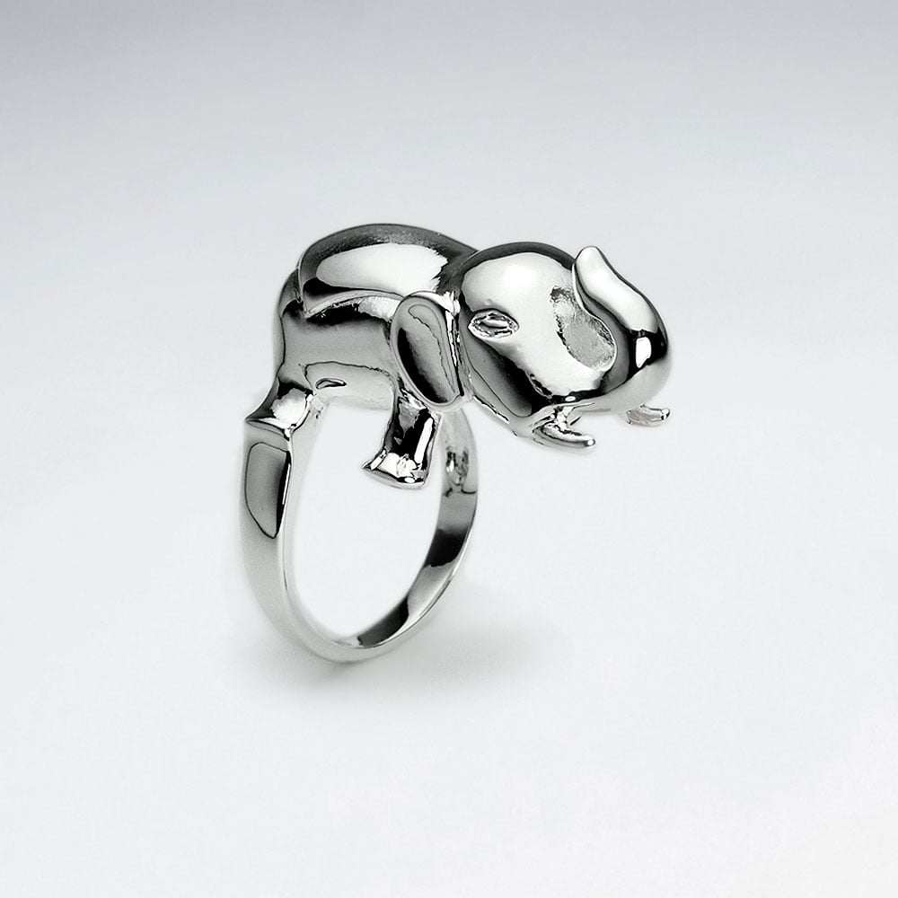 Shining Elephant Brass Ring