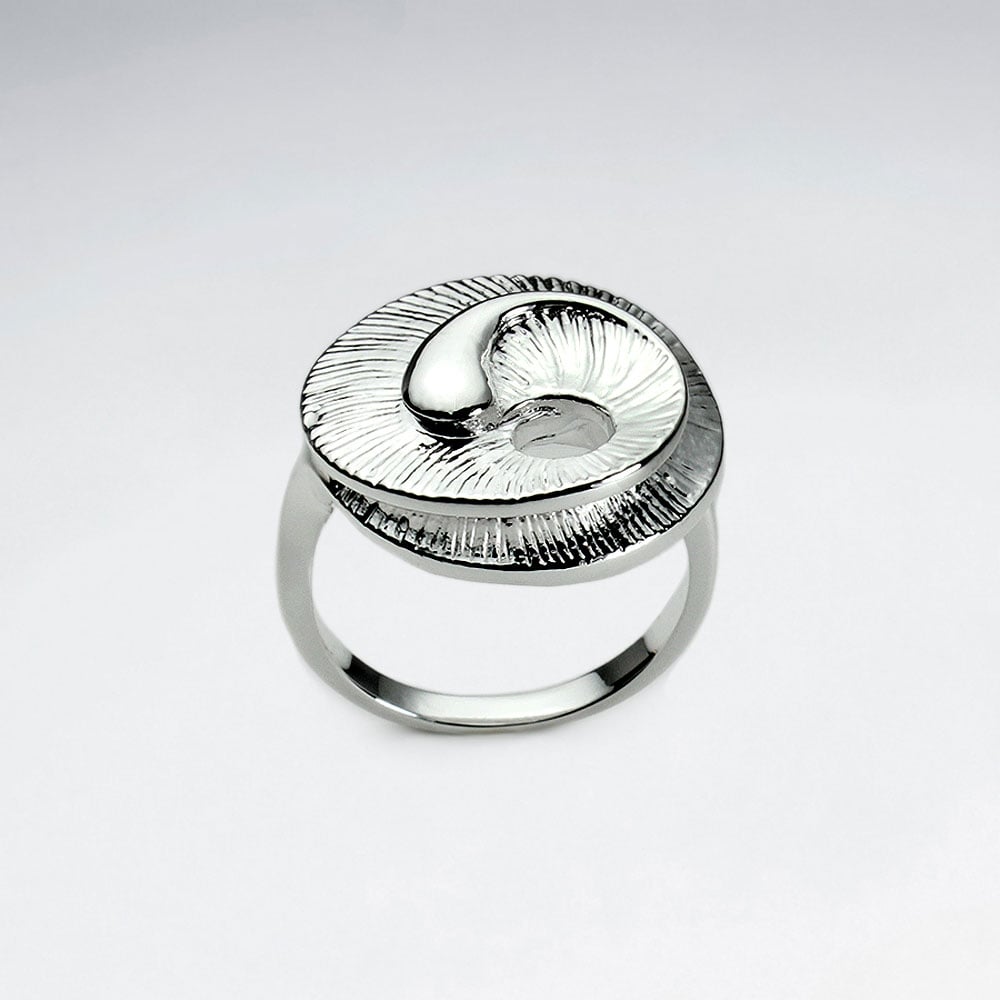 Textured Spiral Fashion Brass Ring