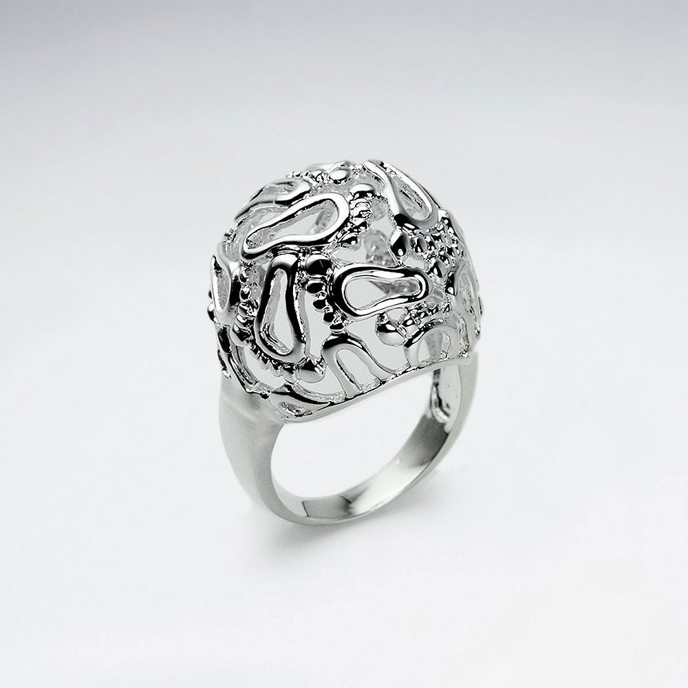 Openwork Dome Brass Ring