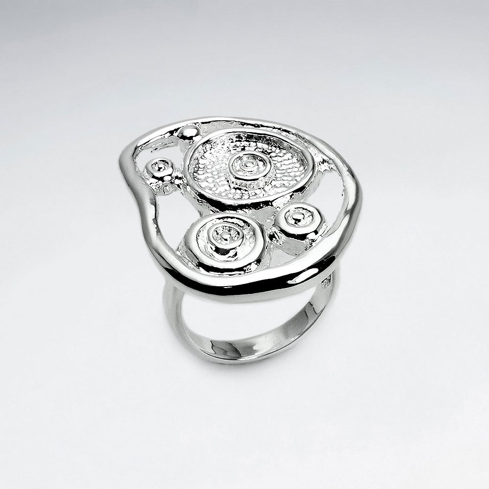 Organic Swirls Openwork Brass Ring