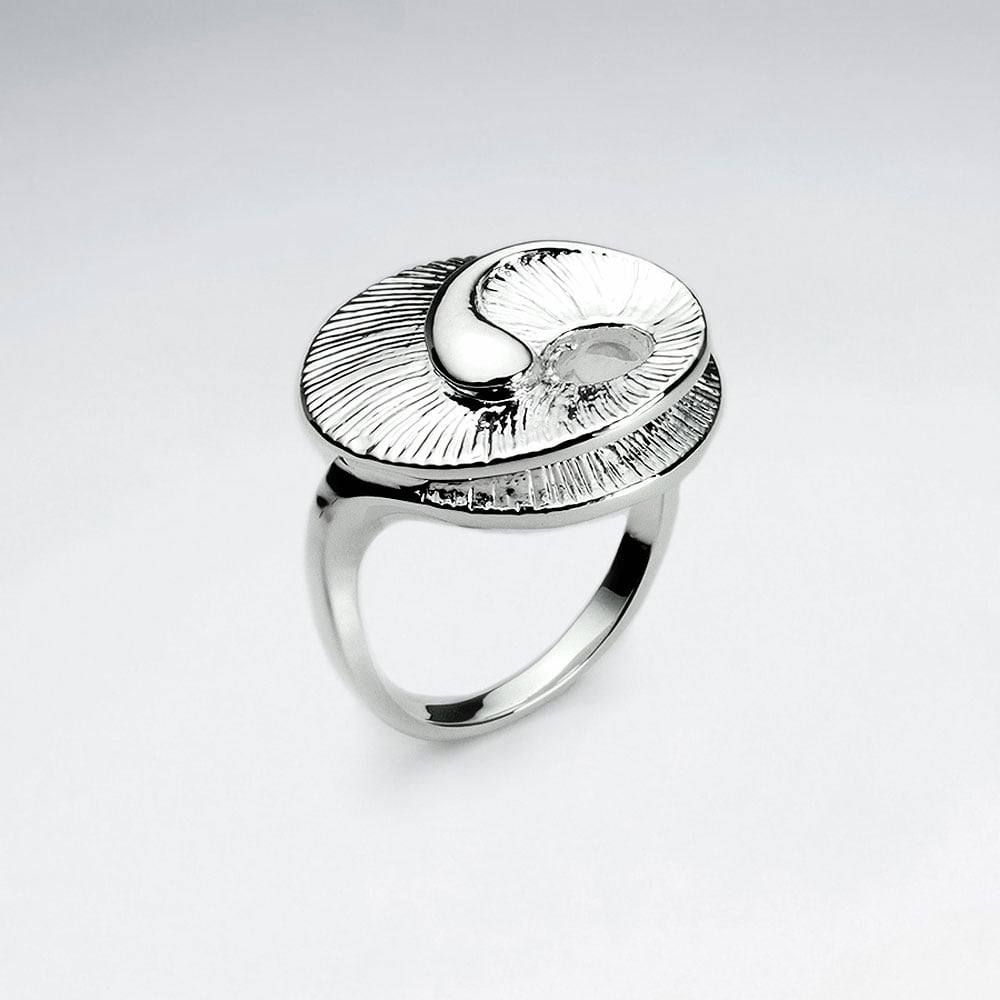 Textured Spiral Fashion Brass Ring