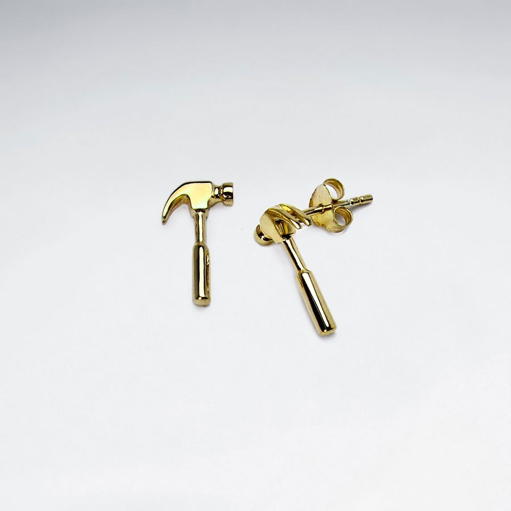 925 Silver Hammer Stud Earrings