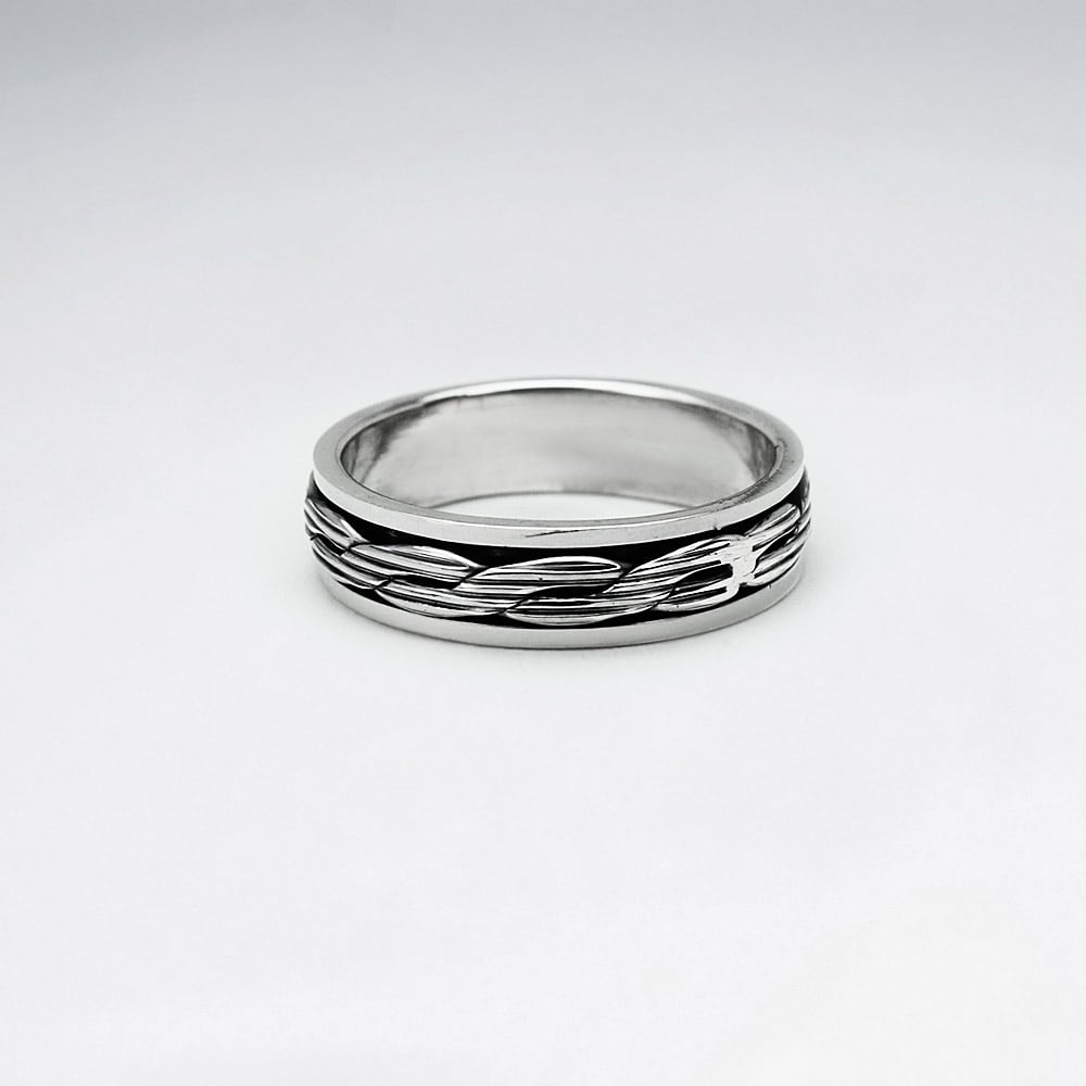 Illusions Rope Twist Dimensional Oxidized Ring