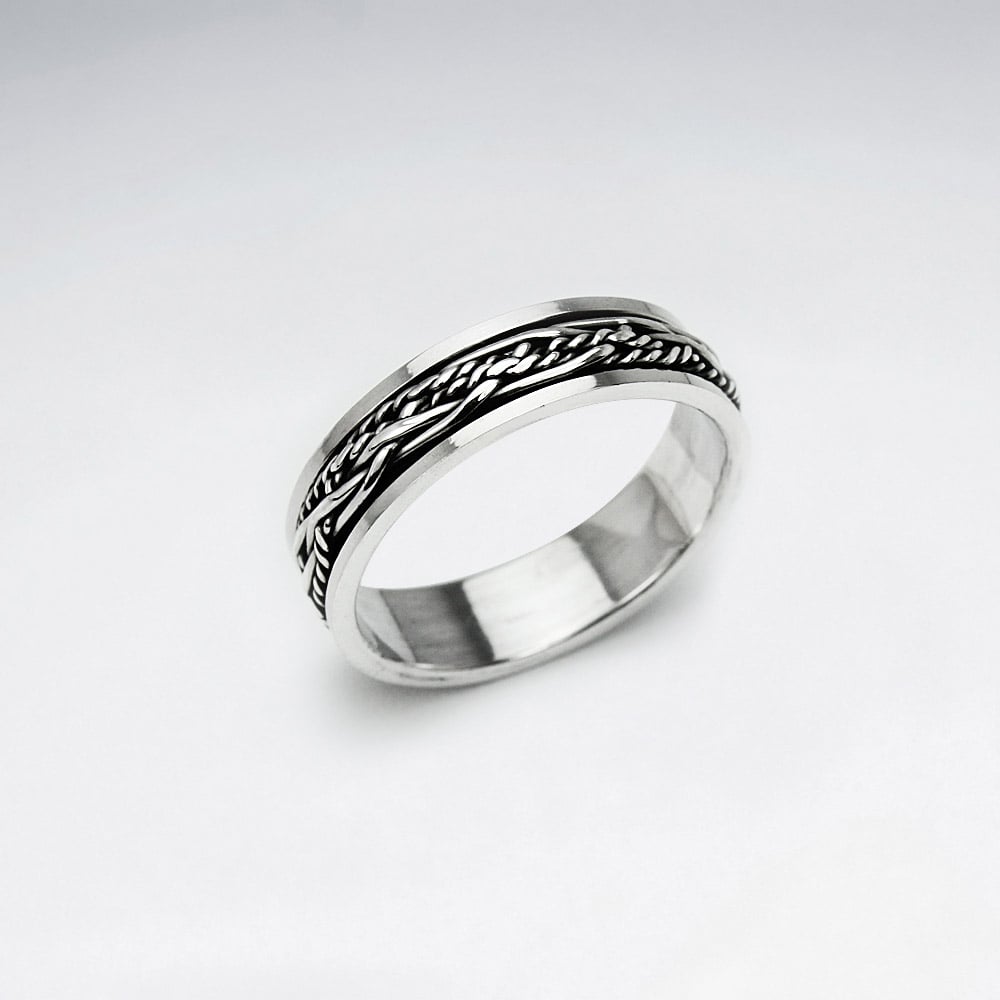 Rope Knot Dimensions Oxidized Ring
