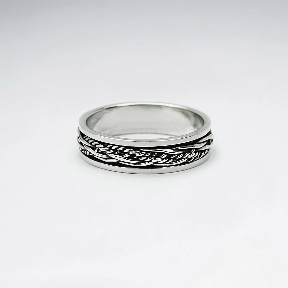 Rope Knot Dimensions Oxidized Ring