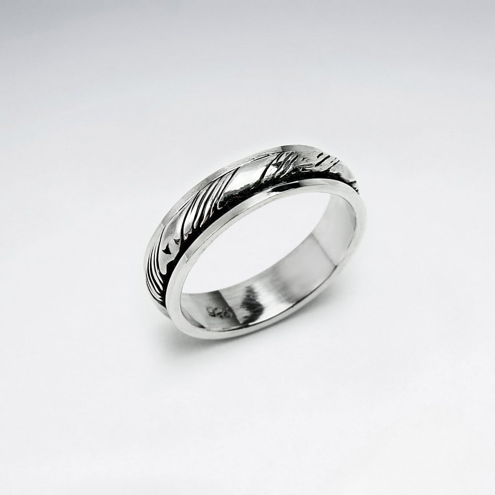 Oxidized Sterling Silver Smooth Twist Ring
