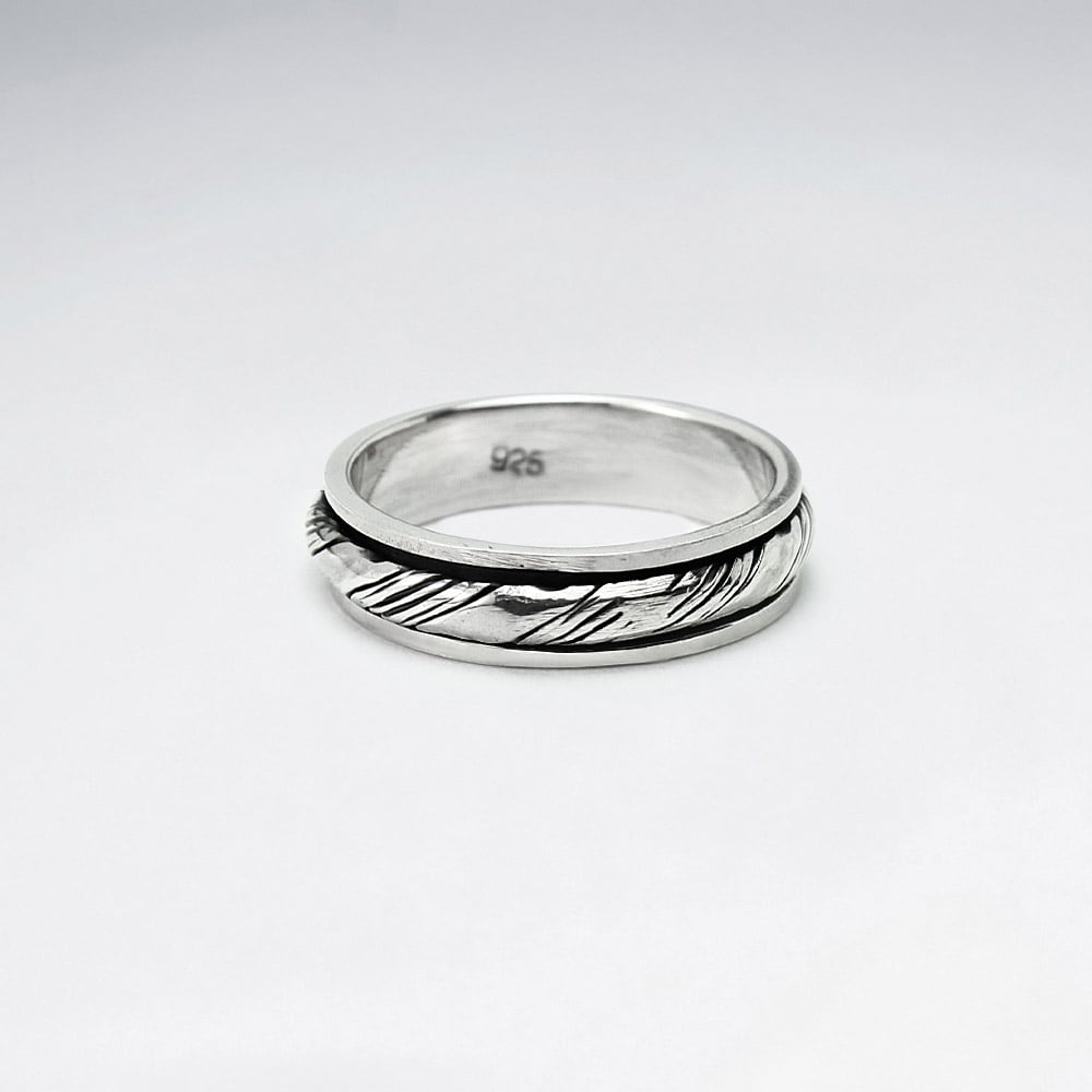 Oxidized Sterling Silver Smooth Twist Ring