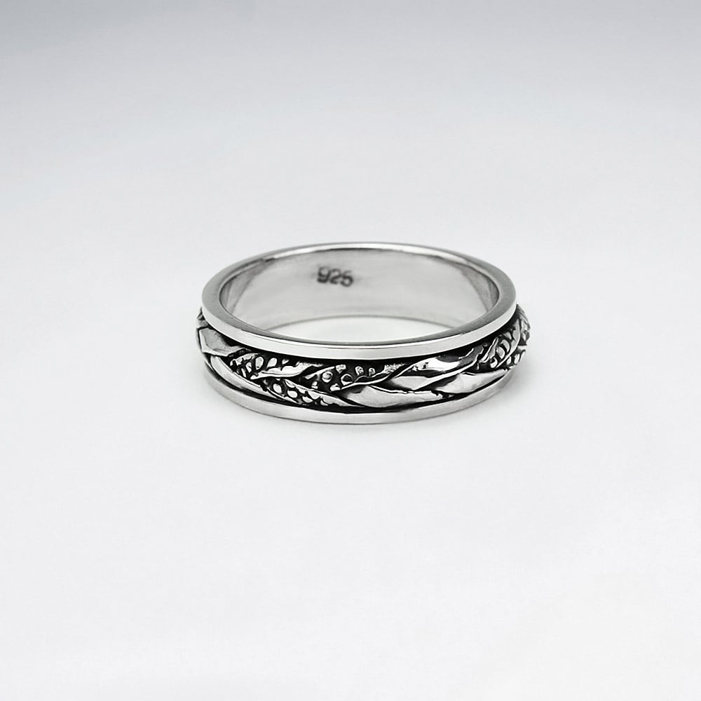 Oxidized Silver Braided Ring