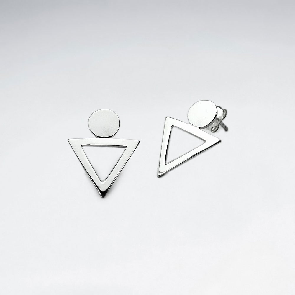 Openwork Downward Triangle Stud Earrings