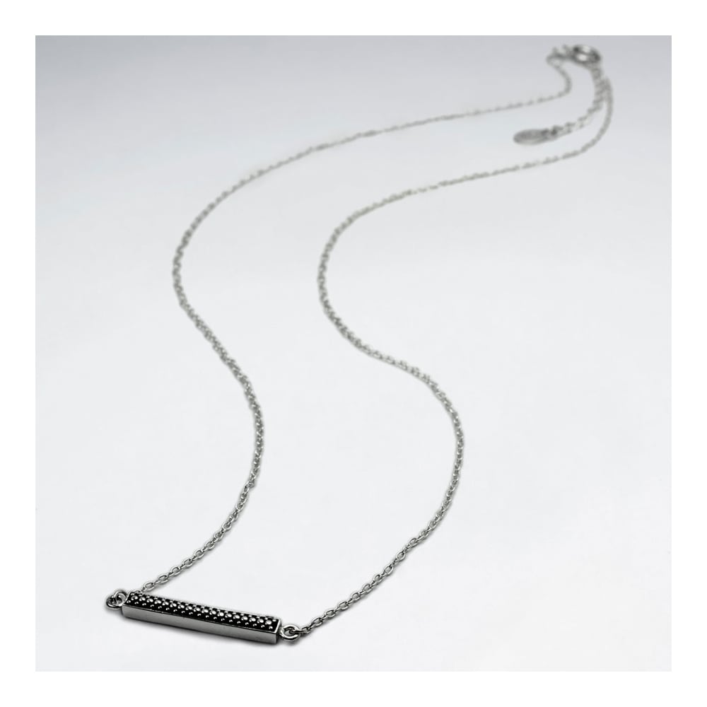 Sterling Silver Textured Bar Necklace