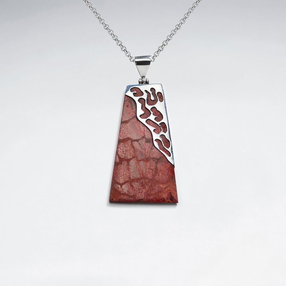 Sterling Silver With Coral Pendant
