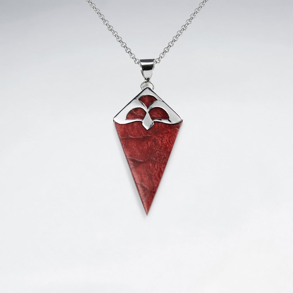 Sterling Silver With Coral Pendant