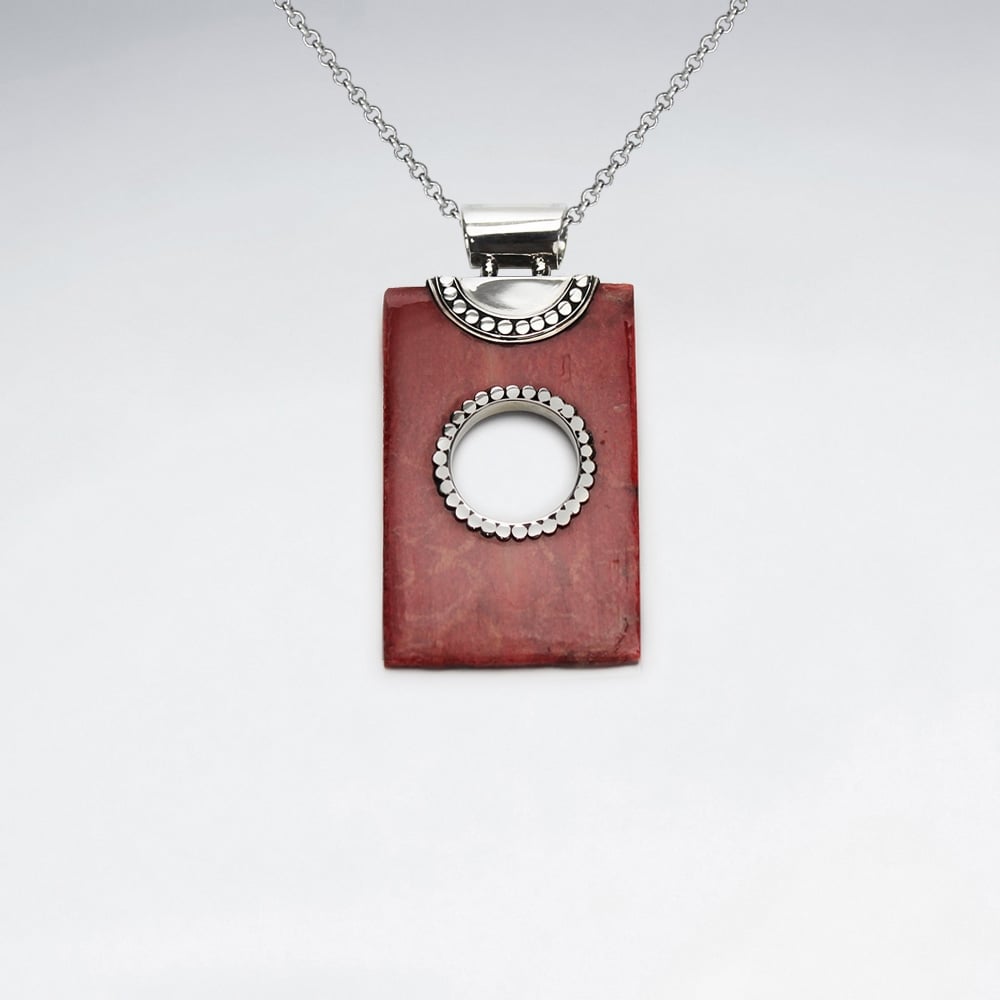 Sterling Silver With Coral Pendant