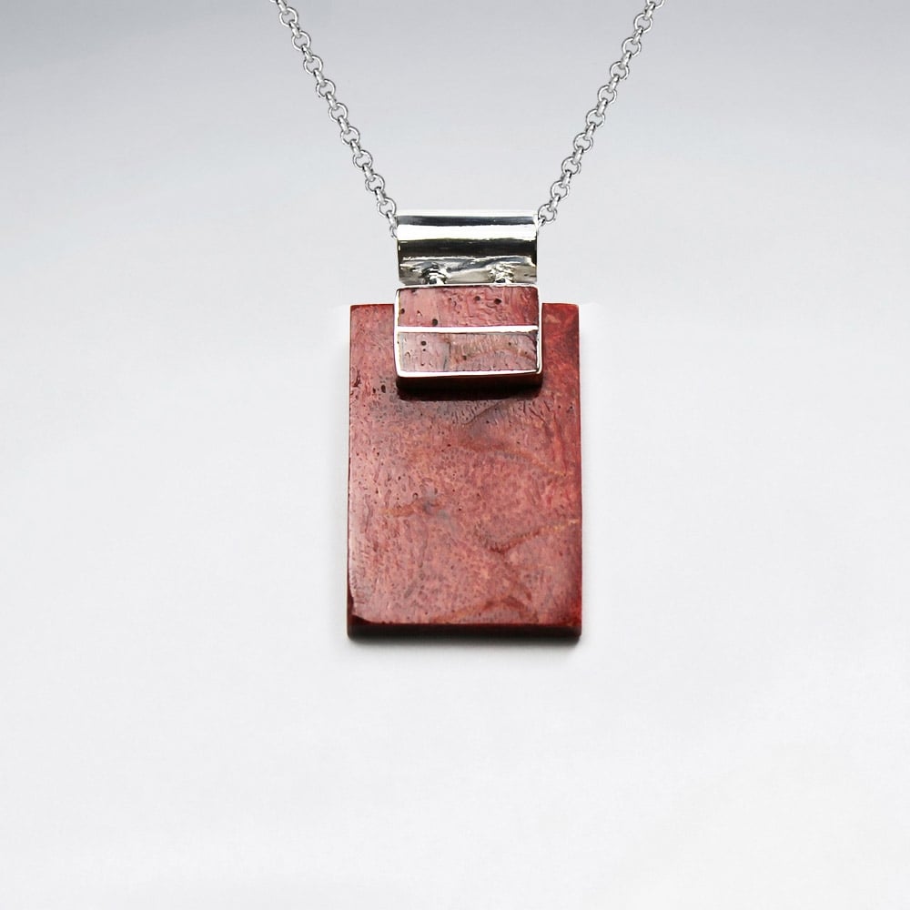 Sterling Silver With Coral Pendant