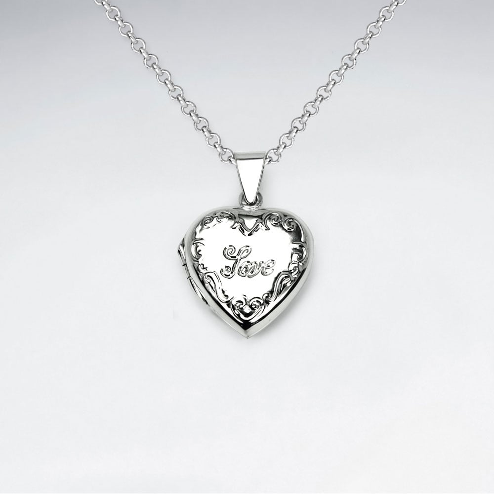 Sterling Silver "Love" Locket Pendant