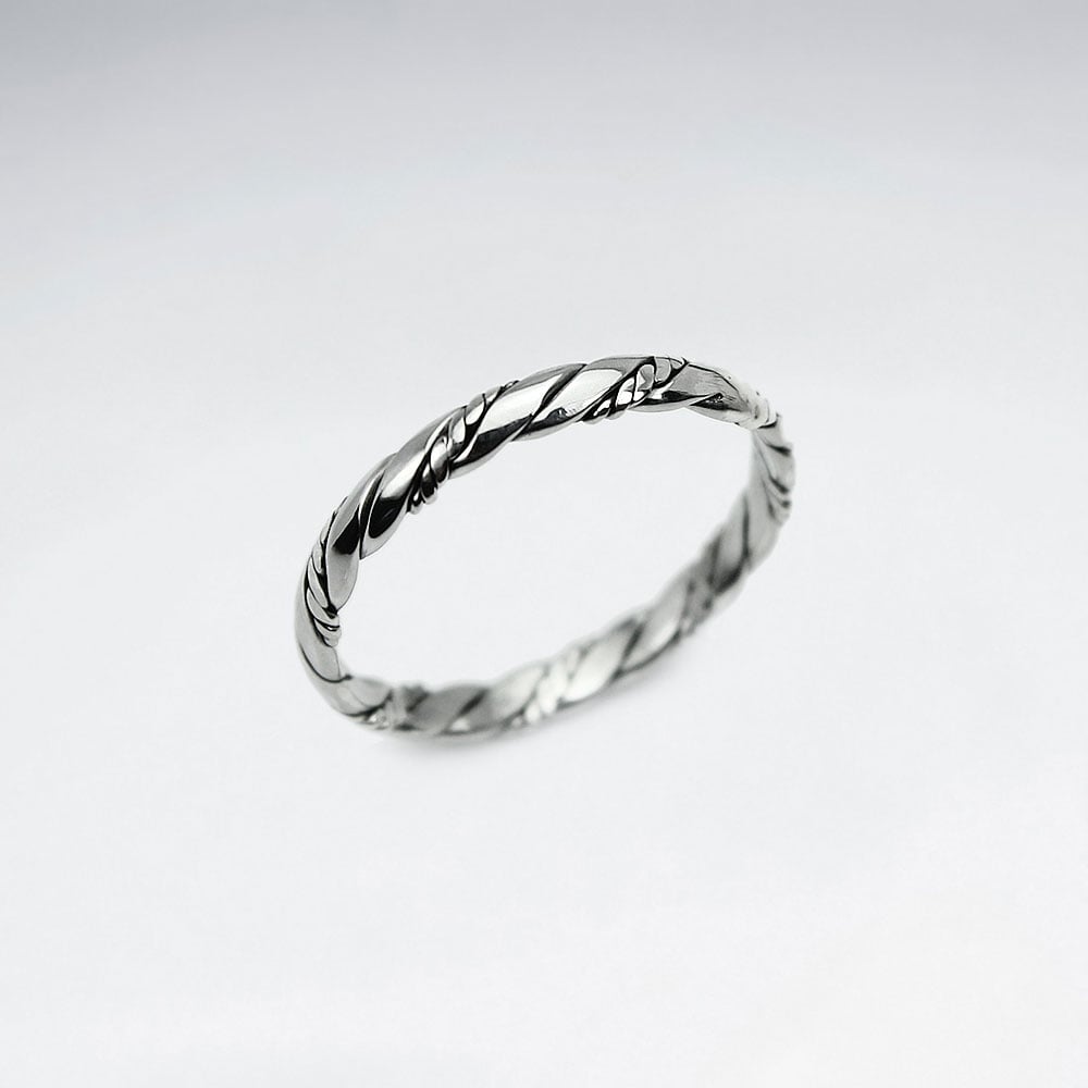Dainty Designs Slim Textured Silver Oxidized Ring