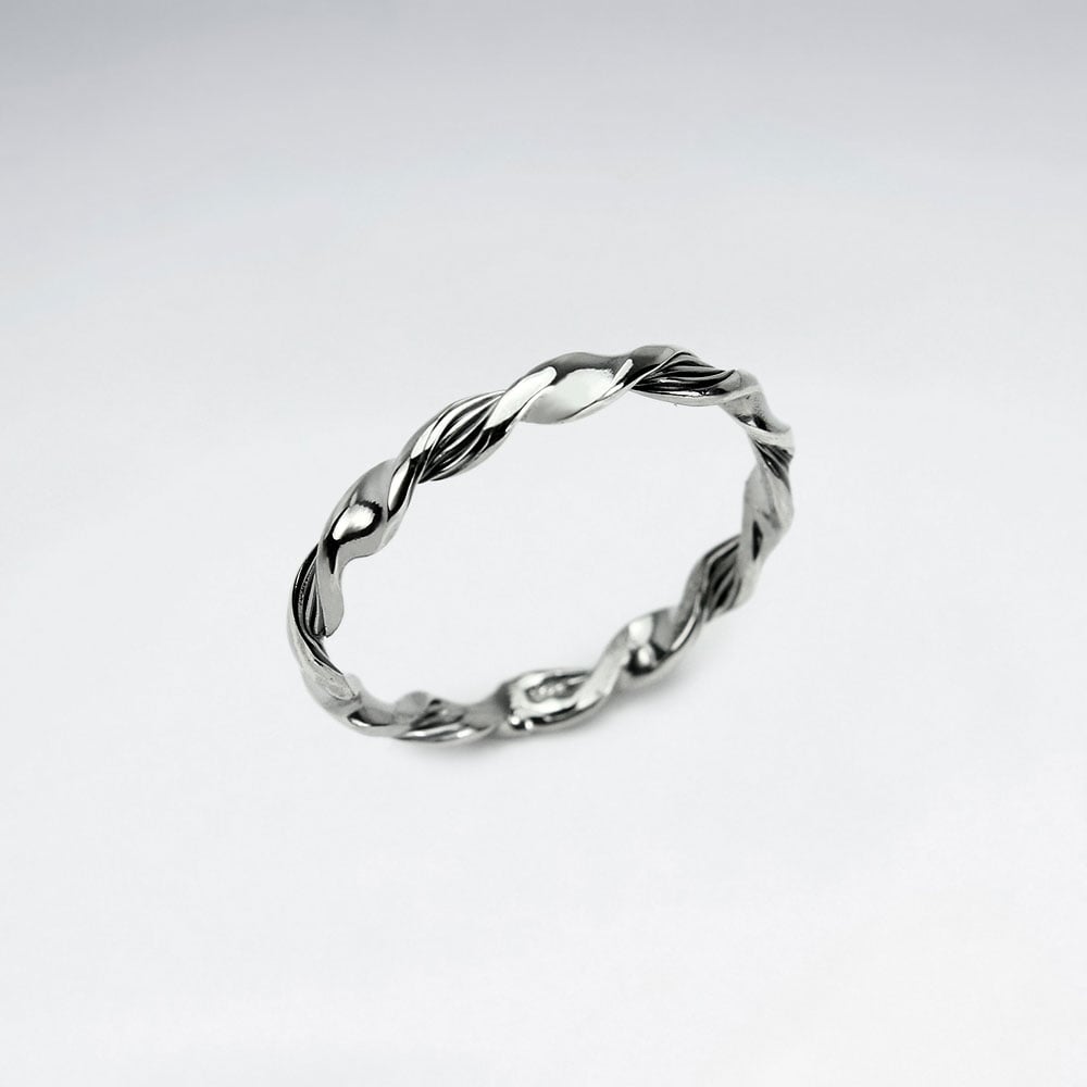 Oxidized Silver Twist Dimensions Fashion Ring
