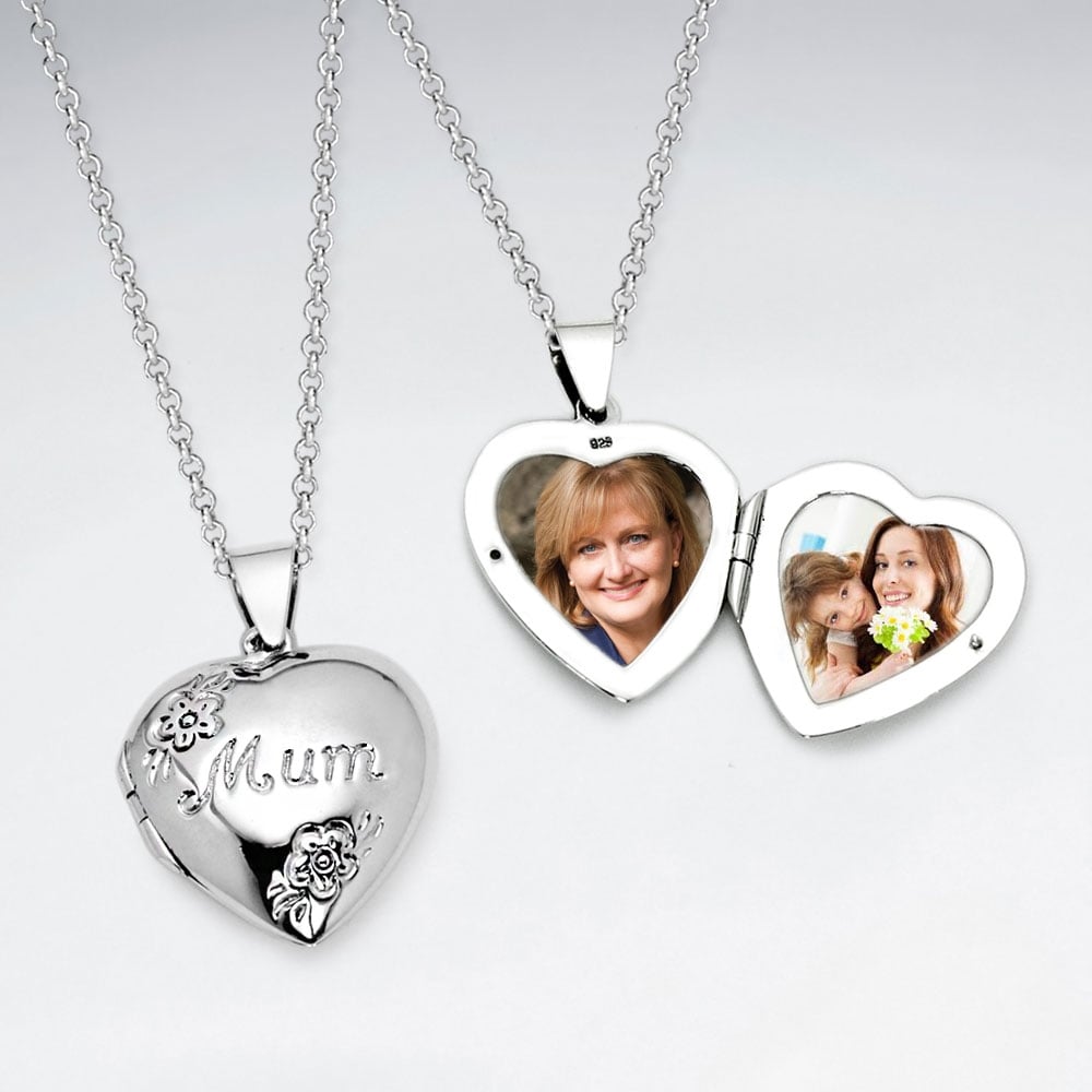 Polished Sterling Silver "Mum" Pendant Locket