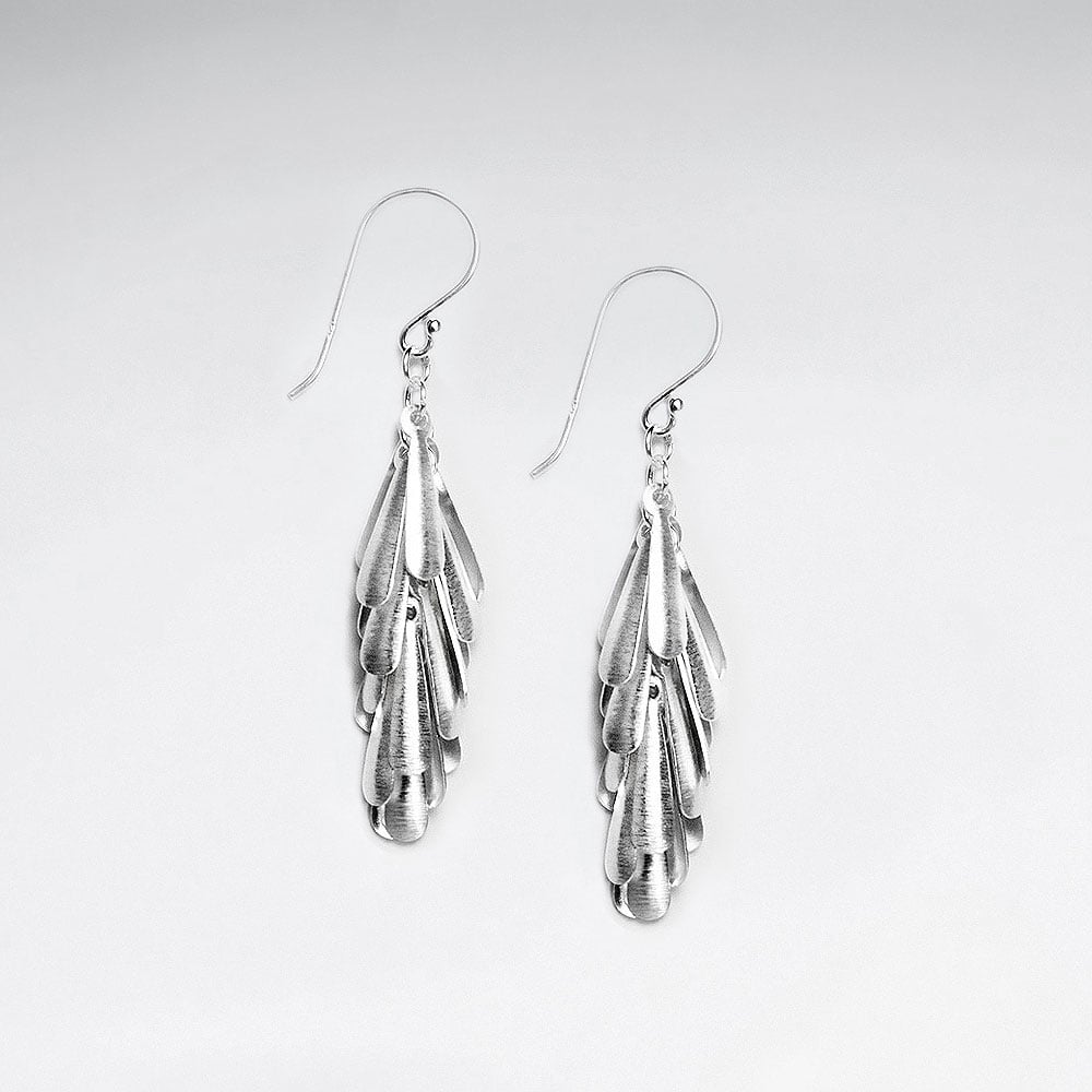 Elegant Chime Silver Dangle Drop Hook earrings
