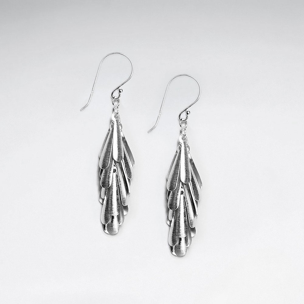 Elegant Chime Silver Dangle Drop Hook earrings