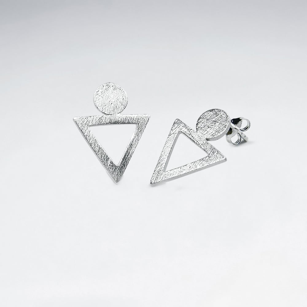 Openwork Downward Triangle Stud Earrings