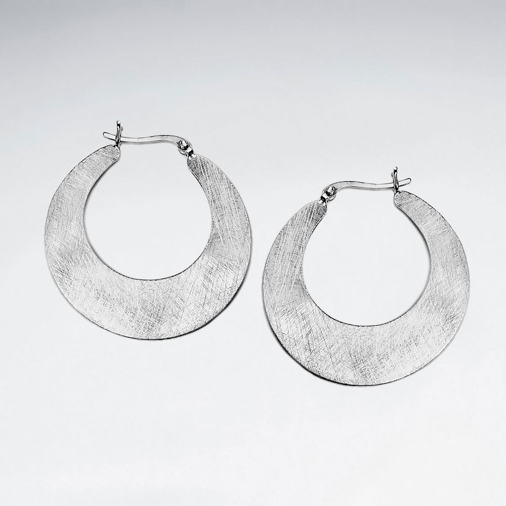 Matte Silver Hoop Silhouette Earrings