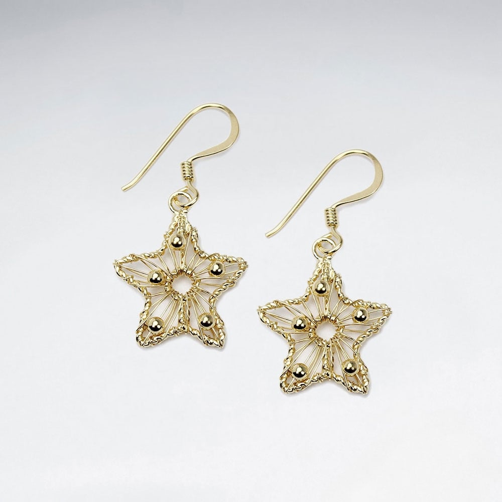 Wire Work Star Silver Earring