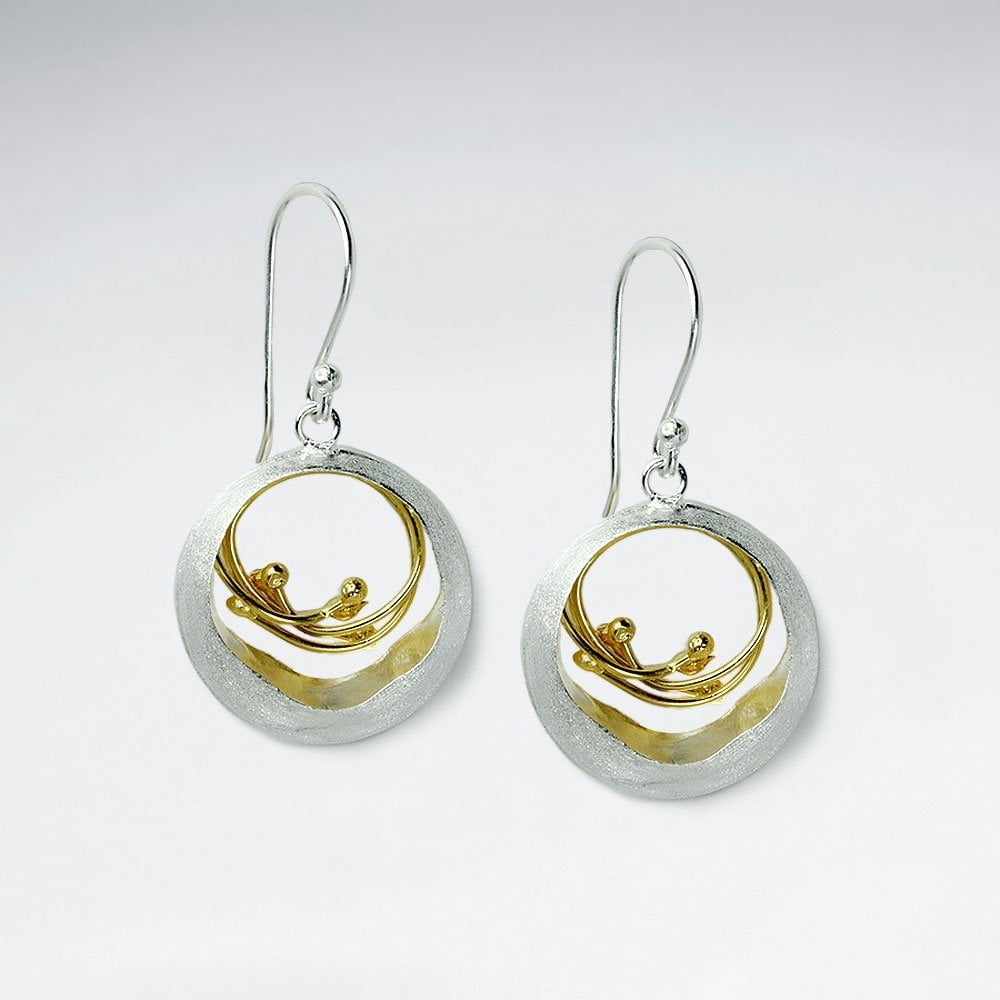 Sensational Sterling Silver  Double Hoop Dangle Earrings