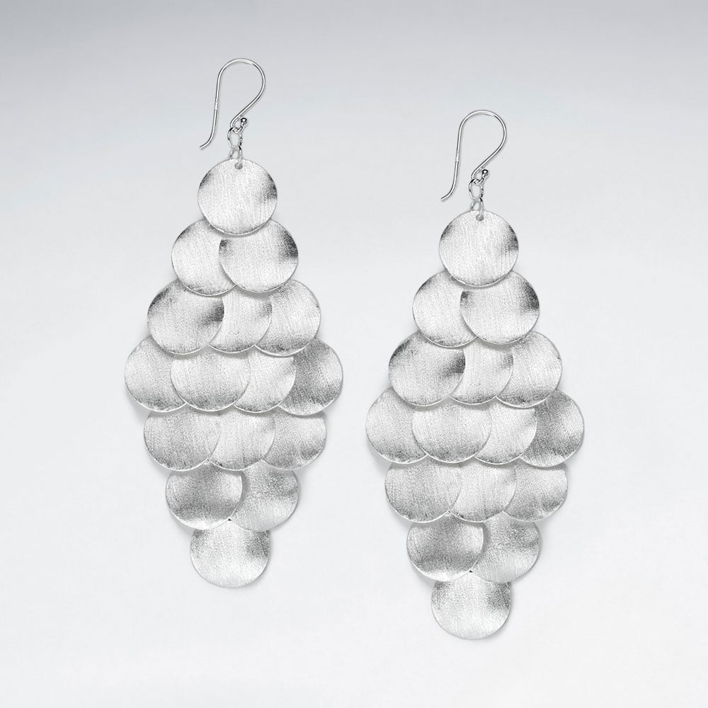 925 Silver Marquis Cascade Dangle Statement Charm Earrings