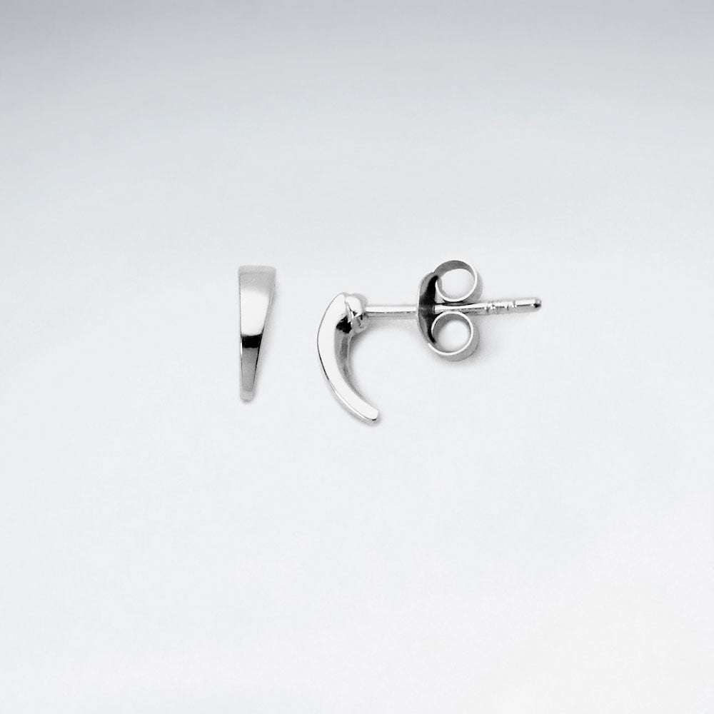 Sterling Silver Tooth Hook Style Stud Earrings