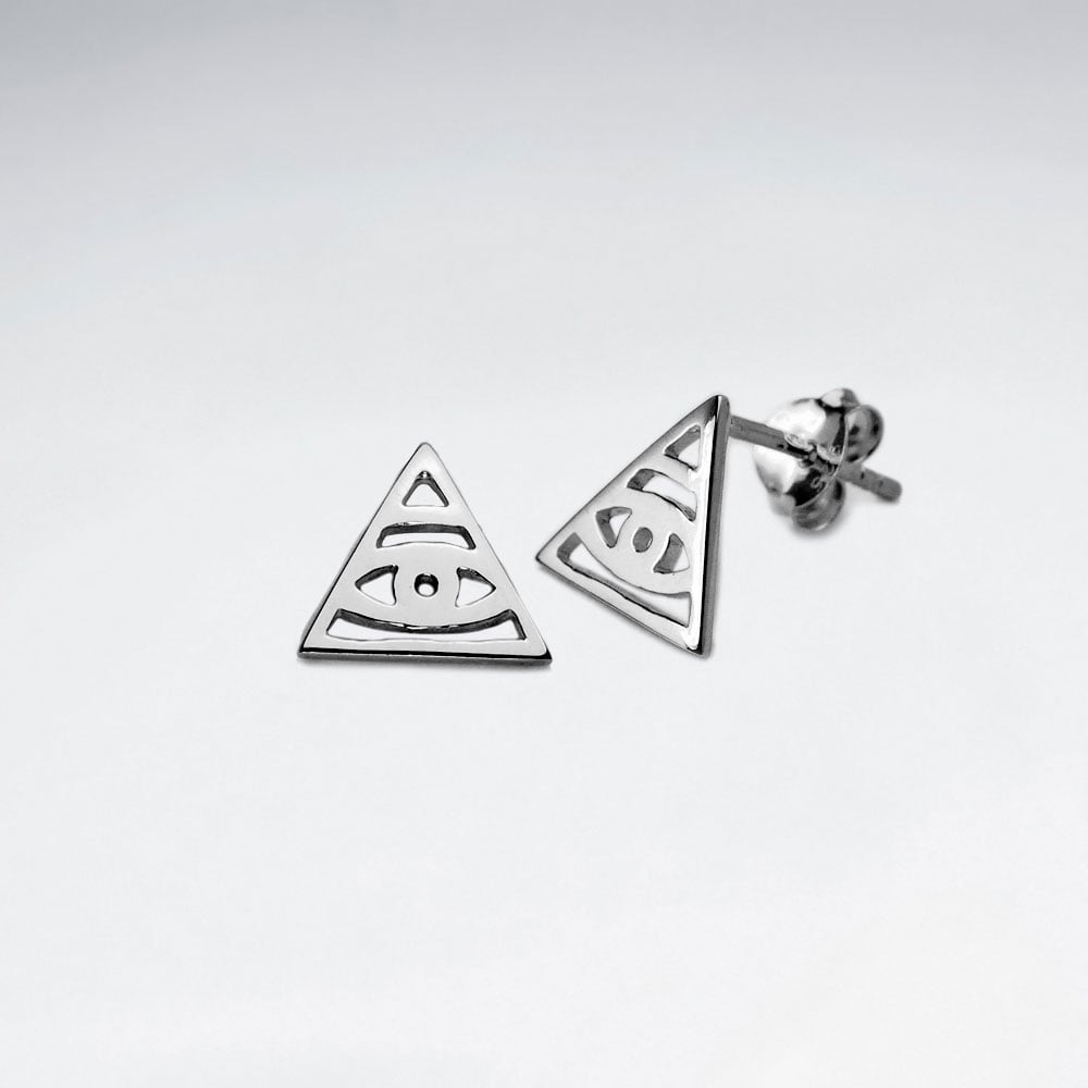 Sterling Silver Illuminati Stud  Earrings