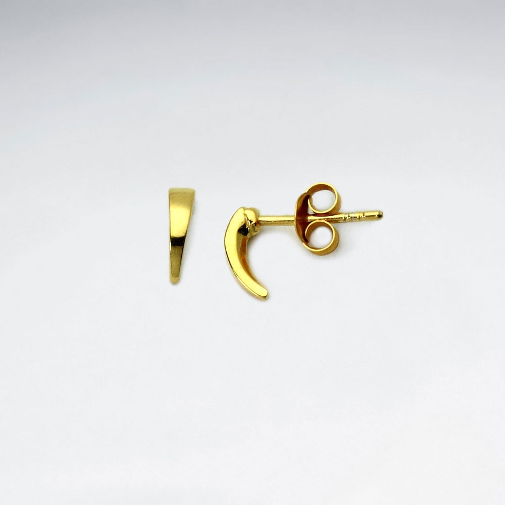 Sterling Silver Tooth Hook Style Stud Earrings