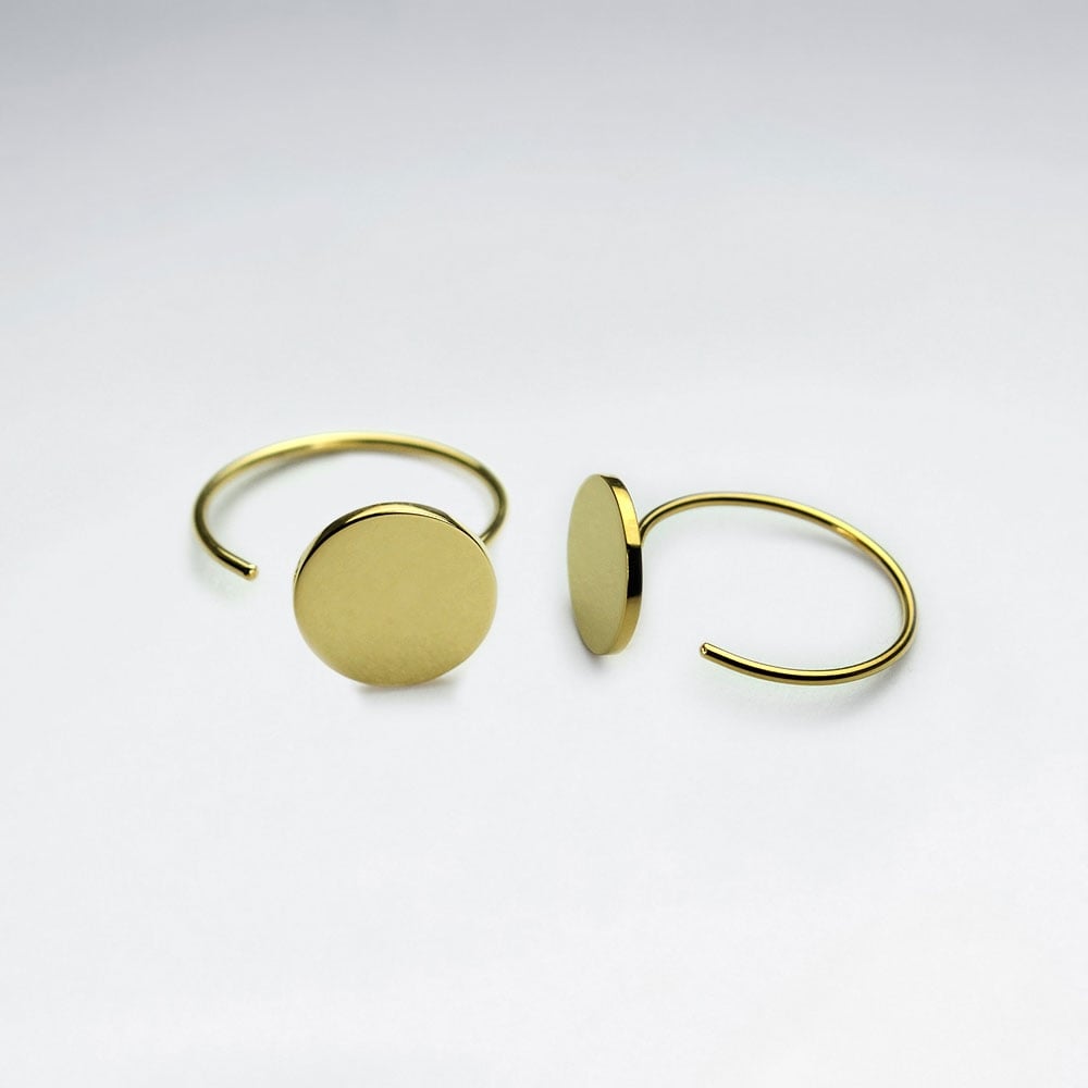 Sterling Silver Flat Circle Silhouette Hoop Earrings