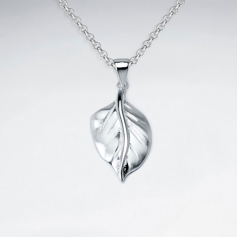 Sterling Silver Leaf Pendant
