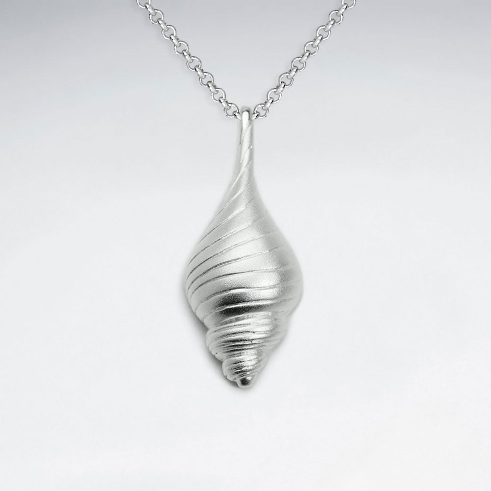 Sand Blasted Sterling Silver Shell Pendant | Karen Silver Design