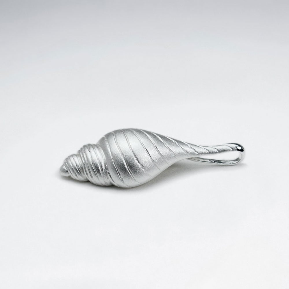 Sand Blasted Sterling Silver Shell Pendant