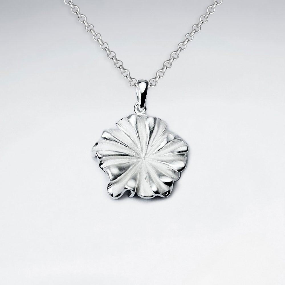 Sand Blasted Sterling Silver Morning Glory Pendant