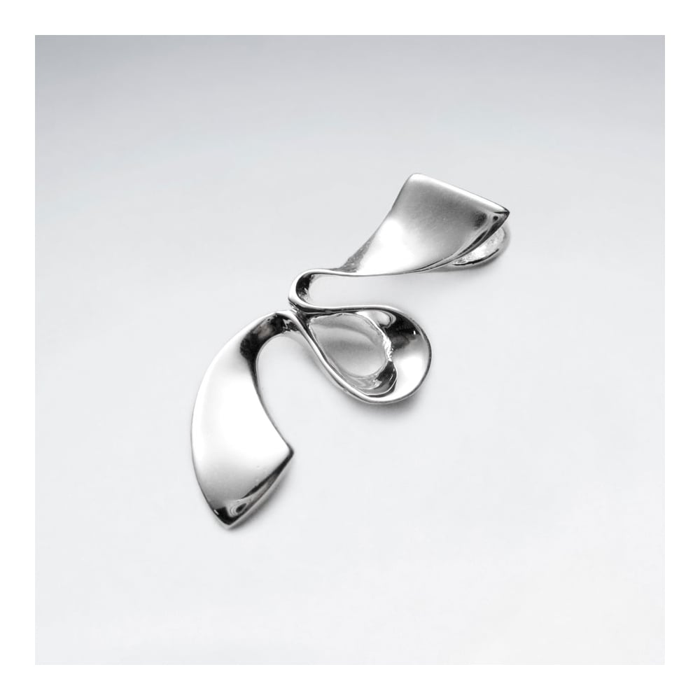 Sterling Silver Ribbon Inspired Pendant