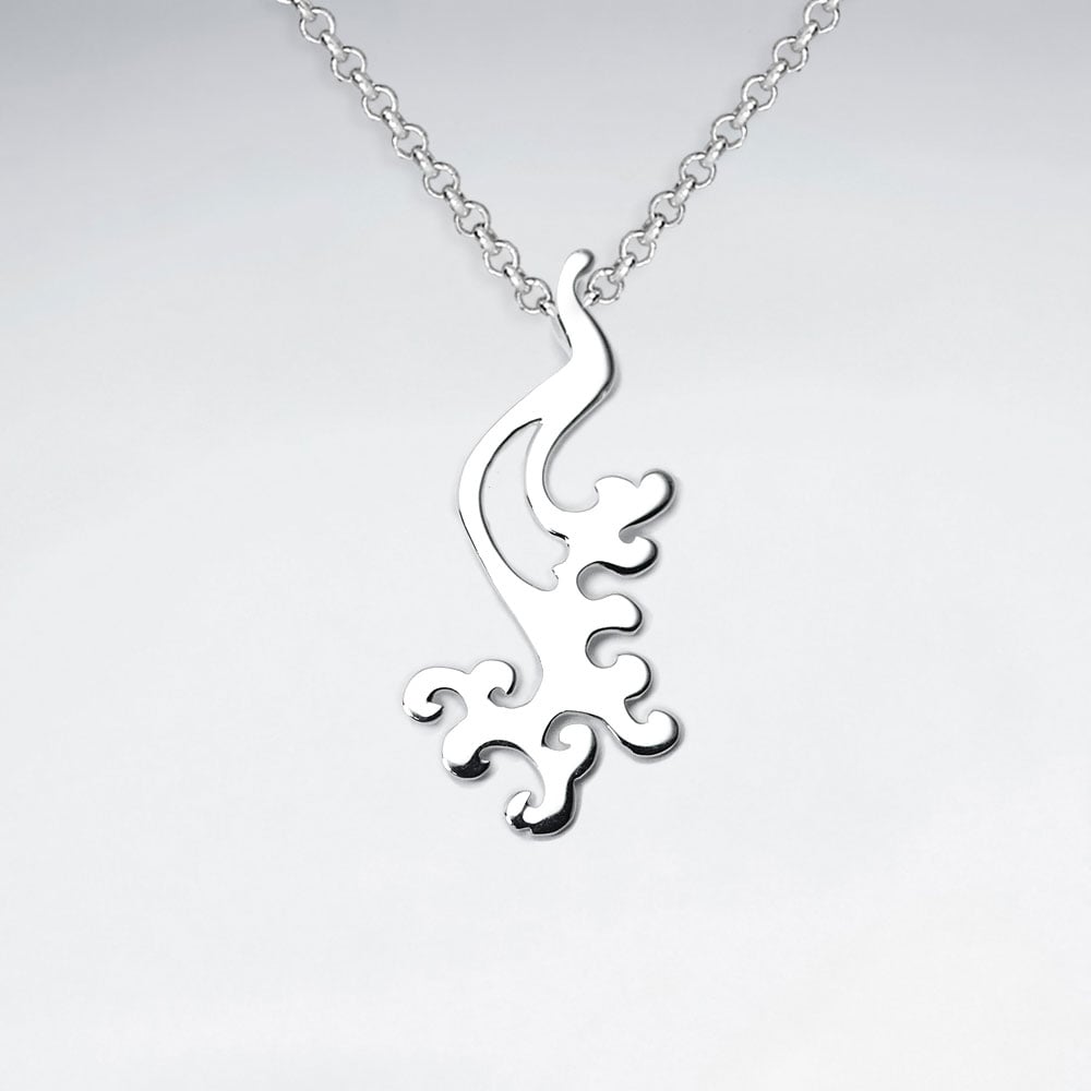 Sterling Silver Edgy Fire Flare Pendant