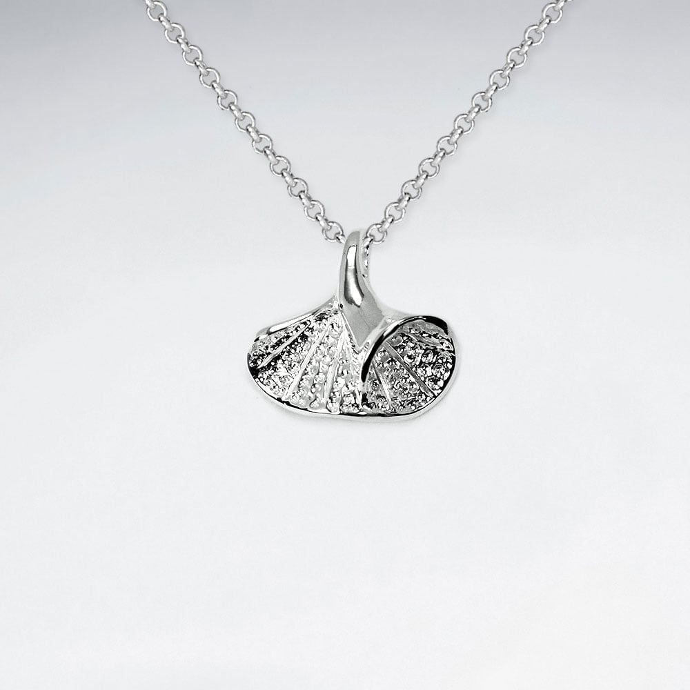 Sterling Silver Organic Plant Flower Pendant