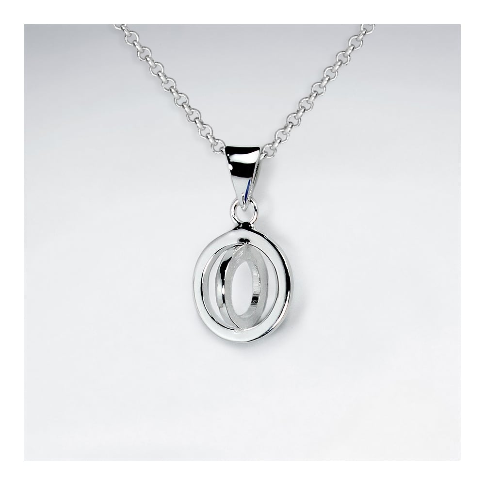 3D Sterling Silver Circles Pendant