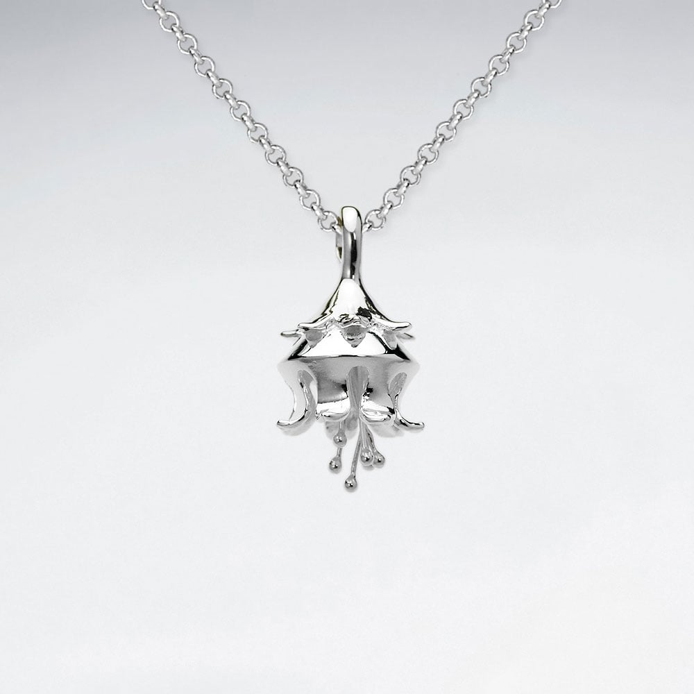 Sterling Silver Upturned Flower Pendant