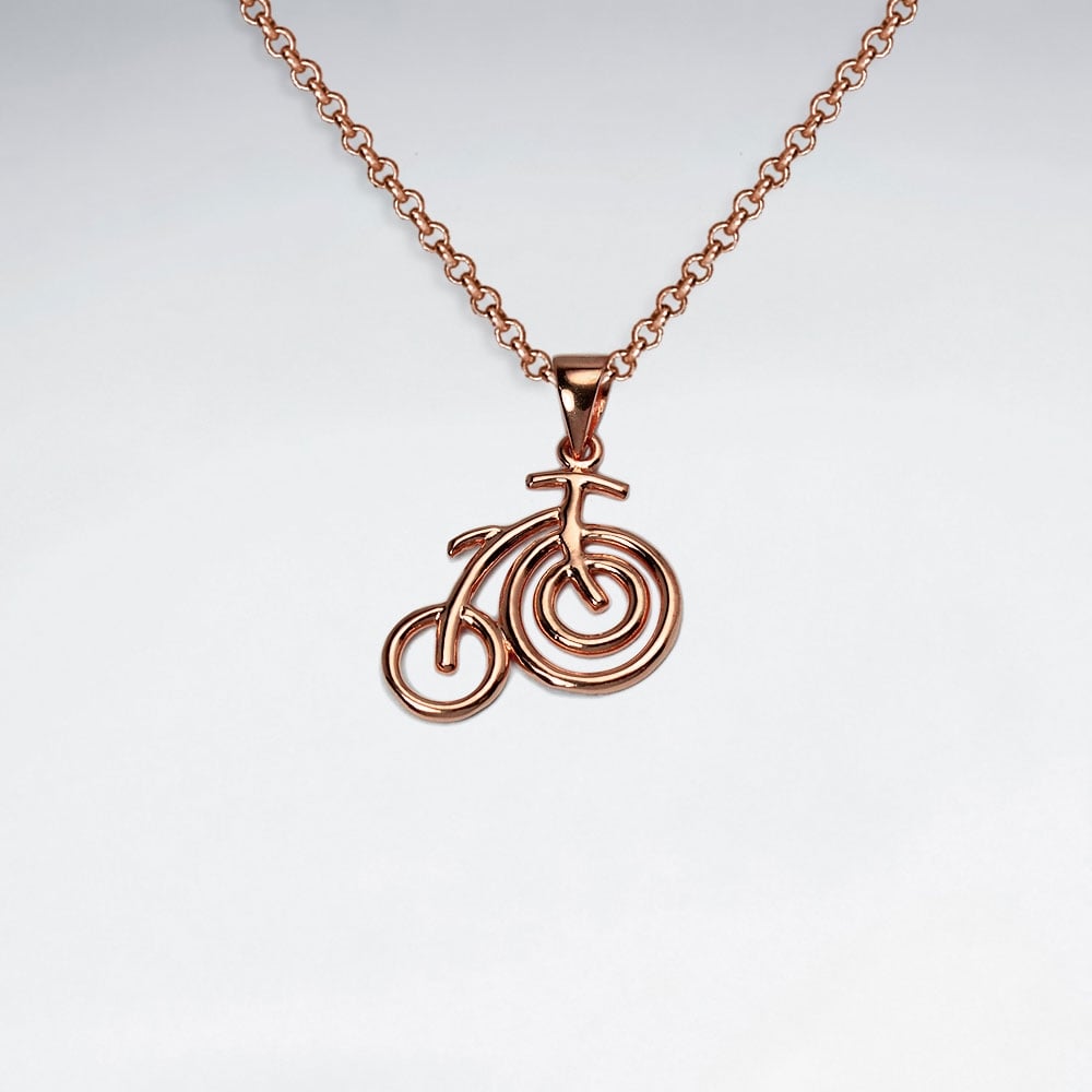 Sterling Silver  Openwork Bicycle Pendant