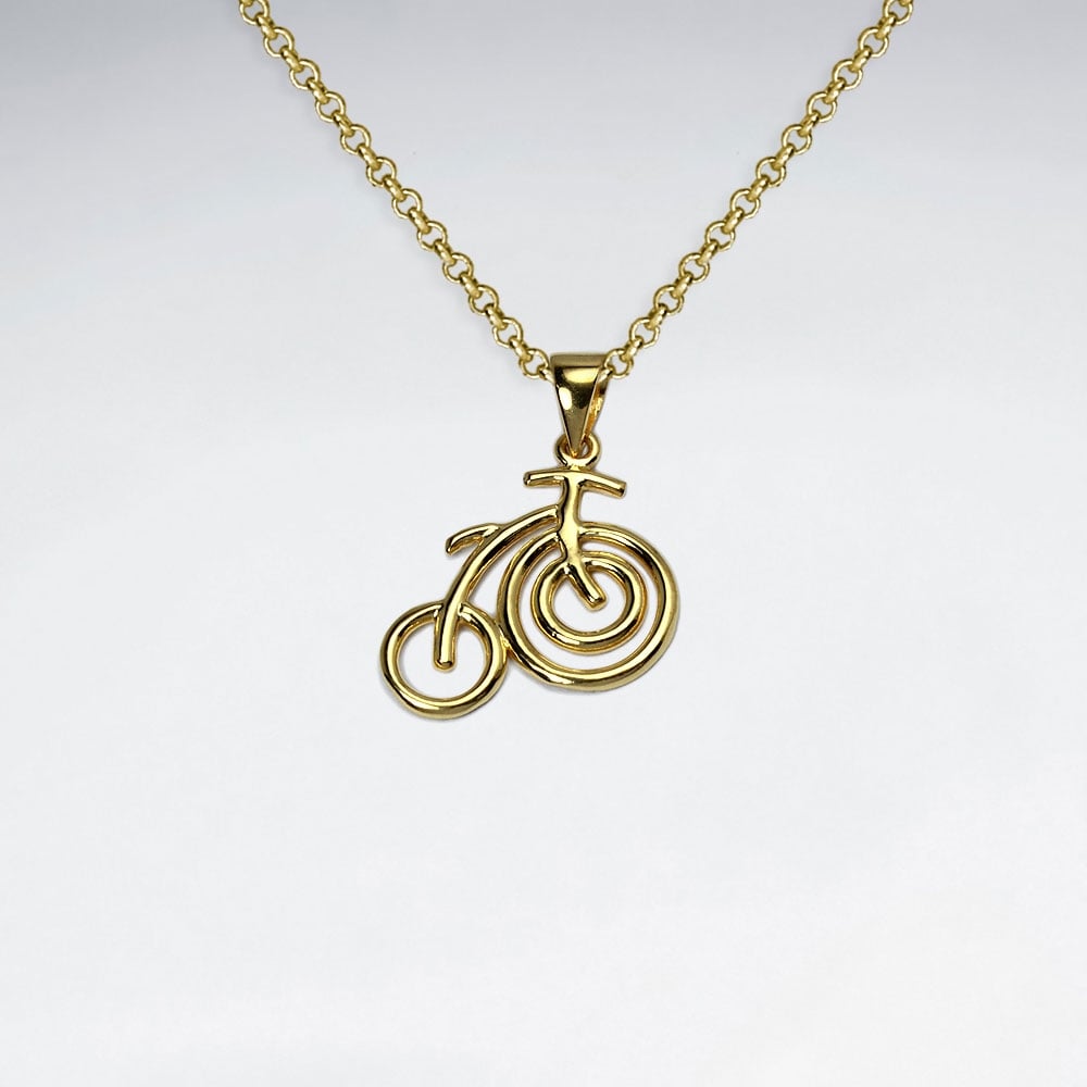 Sterling Silver  Openwork Bicycle Pendant