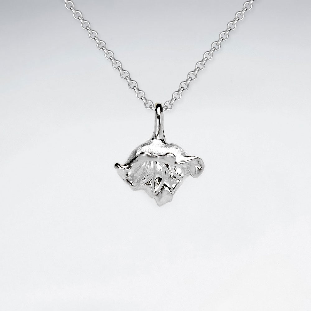 925 Sterling Silver Nature's Bounty Matte Polished Pendant