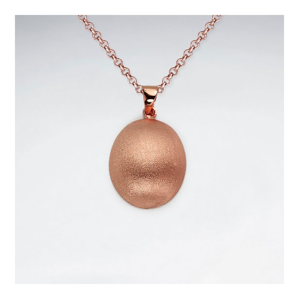 Sterling Silver Matte Oval Pendant