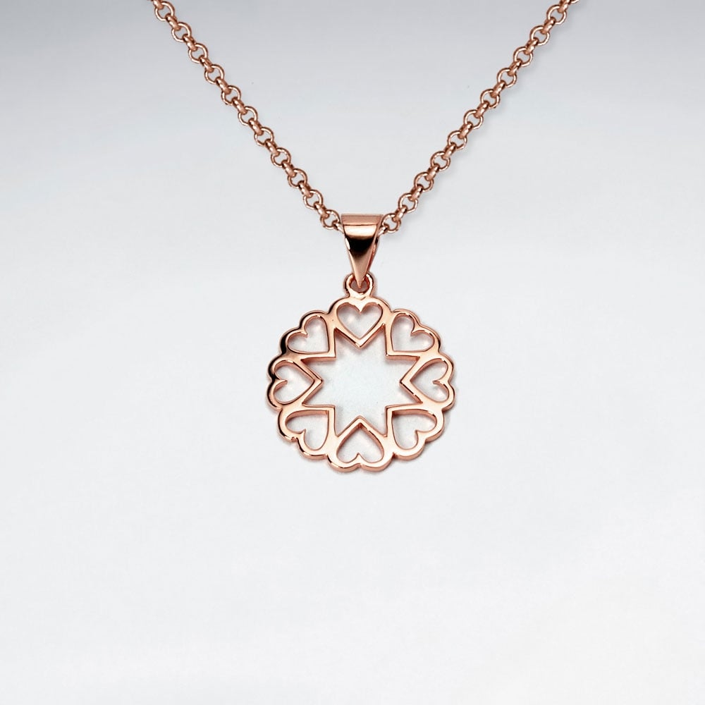 Sterling Silver Stars & Hearts Openwork Pendant
